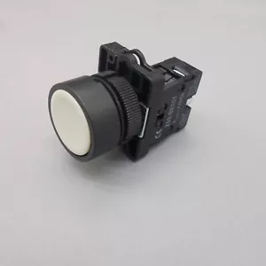 2PCS 22MM PUSHBUTTON SWITCH FITS XB2EA11 White 1No flush push Momentary Plastic - Picture 1 of 7