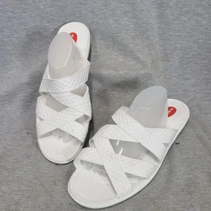 Okabashi Cross Strap Womens Size LL White Color Slip on Slide Sandals - Picture 1 of 7