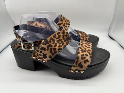 Torrid Platform Sandals Women 11.5WW Animal Print Chunky Block Slingback Y2K Sho - Image 1 of 4