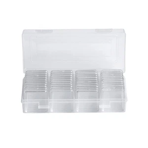 40Pcs Square Plastic Coin Collection Boxes Storage Holder Container Boxes Case g - Picture 1 of 14