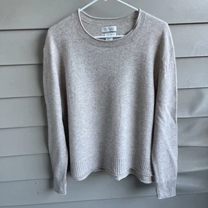 Rachel Zoe Women 100% 2Ply Cashmere Sweater Size XL Beige Neutral Luxe - Picture 1 of 9