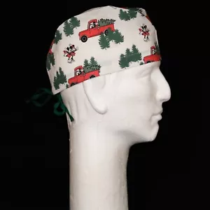 Mickey Mouse Christmas Tree Theme Scrub Hat - Picture 1 of 1