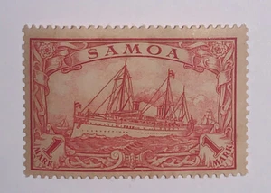 Travelstamps: GERMANY SAMOA STAMPS Kaiser's Yacht 1m Mint UnWMK Original Gum H - Picture 1 of 5