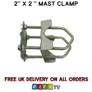 Shelley Klemme 8 MUTTER 2"" x 2"" Zoll Luftbolzenstange Universal Mast Sat-TV - Bild 1 von 2