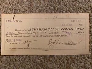 Antique Isthmian Panama Canal RARE 1906 Gold Coupon Book N0.438 Great History - Picture 1 of 4