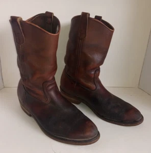 Botas Pull-on RED WING PECOS 1105 Talla 10.5D Cuero Marrón Moto Grunge - Imagen 1 de 15