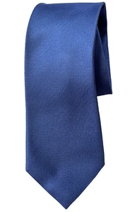 CHAPS Cravatte Uomo 100% Seta Blu Medio Tinta Unita 58"x3,5" - Foto 1 di 7