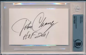 John Chaney HOF Temple Univ signiert/beschriftet 3x5 Karteikarte Beckett 148299 - Bild 1 von 2
