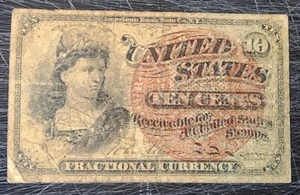 1863 10 CENTS FRACTIONAL CURRENCY NOTE - 186X - Picture 1 of 2