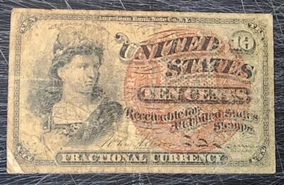 1863 10 CENTS FRACTIONAL CURRENCY NOTE - 186X - Image 1 of 2