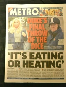 The UK Metro Newspaper 04.01.22 Januar 4th 2022 Prince Andrew Energy Bills Rise - Bild 1 von 10
