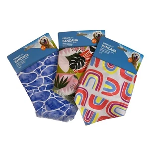 Dog Bandana Variety Pack Med Large Sz M/L Lot of 3 Styles Vibrant Life Colorful - Picture 1 of 7