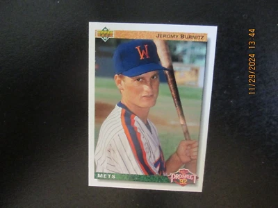 JEROMY BURNITZ METS 1991 UPPER DECK TOP PROSPECT 92 CARD #65 - Image 1 of 2