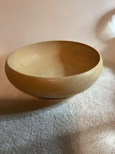 Vintage Wooden Bread Or Salad Bowl Round 10” L - Picture 1 of 9