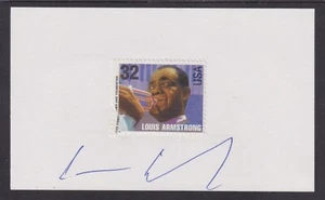 Charles Lloyd, American jazz musician, signed card with Louis Armstrong stamp - Picture 1 of 1