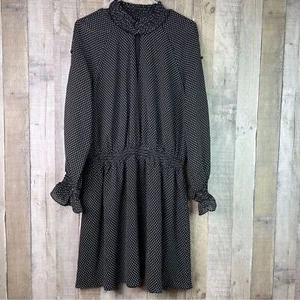 Rachel Rachel Roy  XXL High Neck Double Button Close MIDI White Polka Dots Dress - Picture 1 of 16