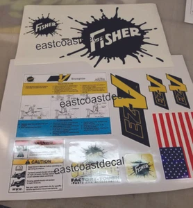 Fisher EZ-V Snow Plow Decals 10 pc STICKER Kit Safety Instructions ready n stick - Picture 1 of 2