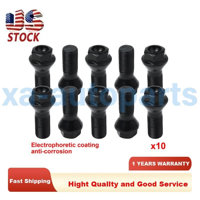 10Pcs Black Lug Bolts Nuts 36136781151 For BMW 320i 650i 328i 520i X3 X5 X6 US Foto 1 de 4