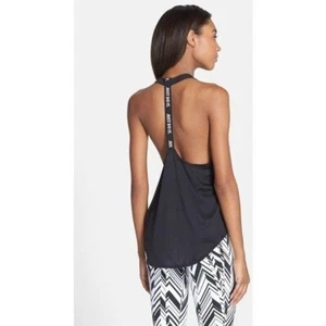 Nike Elastika Black and White Racerback Ribbed Tank Top (Size: Small) - Picture 1 of 7