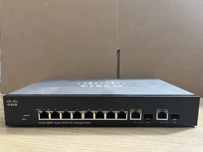 Cisco SF302-08MPP with No PSU Cisco 8-Port 10/100 PoE+ Managed Switch - Image 1 of 4