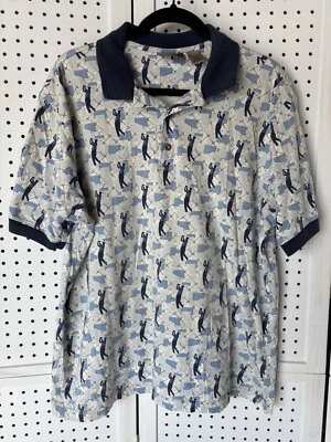 Polo de golf para hombre L grande FARAH manga corta golfista estampado swing algodón Foto 1 de 4