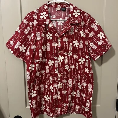 Nickelodeon Bob Esponja Pantalones Cuadrados Tropical Hawaiano Botón Camisa Para Hombres Talla Mediana Foto 1 de 4