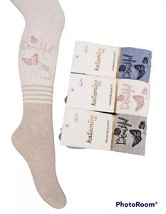 Kids Tights Girls 3-pairs,Size 5-6 Y,Cotton,Events,Casual,PremiumHight Qualit T4 - Picture 1 of 9