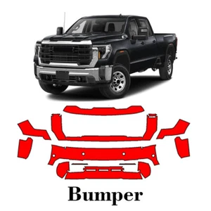 Front bumper PreCut PPF Paint Protection Film For GMC Sierra 3500HD 2024-2025 - Picture 1 of 6