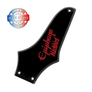 Black Beveled Truss Rod Cover for Epiphone Blackbird #3 + Red Blackbird Decal - Picture 1 of 5