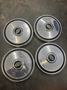 1968-1985 Ford Mustang Galaxie LTD Torino OEM Vintage Dog Dish Hubcaps Set of 4  - Picture 1 of 6