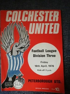 FOOTBALL PROGRAMME - COLCHESTER UNITED v PETERBOROUGH UNITED (DIV THREE 1976) - Picture 1 of 1