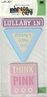 Vintage Phrase Cafe BABY GIRL theme 3-D Metal stickers 67455 Fast FREE ship!