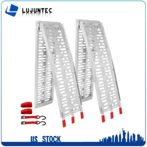 7.5 Ft Aluminum Arched Motorcycle Atv/Utv Truck Lawn Folding Loading Ramps Tool - Picture 1 of 9