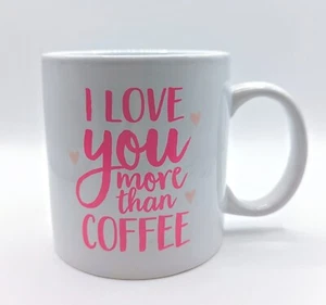 Taza/taza grande I Love You More Than Coffee Día de San Valentín artículos para beber regalo - Imagen 1 de 6