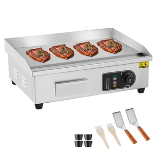 22" Commercial Electric Griddle 3200 W Countertop Flat Top Grill 122℉-572℉ - Picture 1 of 12