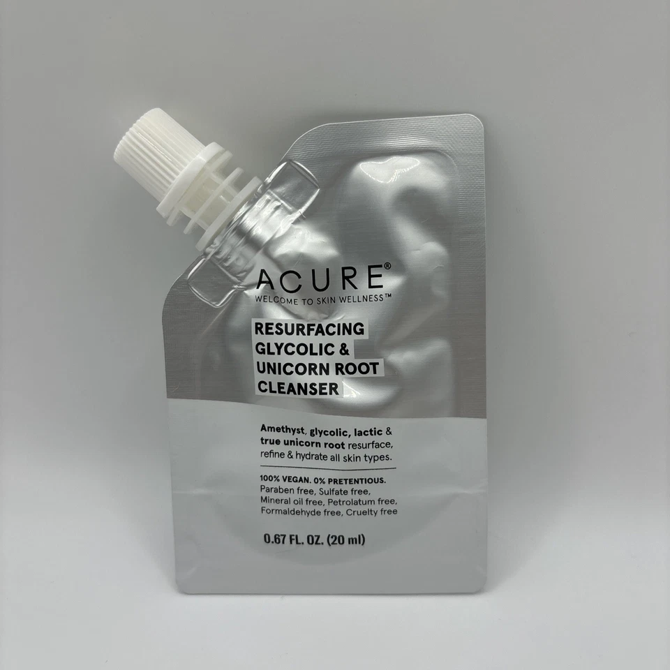 Acure Resurfacing Glycolic Unicorn Root Cleanser 0.67oz X1