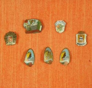 INSIGNIA PIN AGUJA IMPERDIBLE HERALDICO CIUDADES BARCELONA MONTSERRAT VINTAGE - Bild 1 von 16