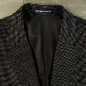 Polo Ralph Lauren Sport Coat Mens 46XL Slim Wool Cashmere Three Button Italy Vtg - Picture 1 of 18