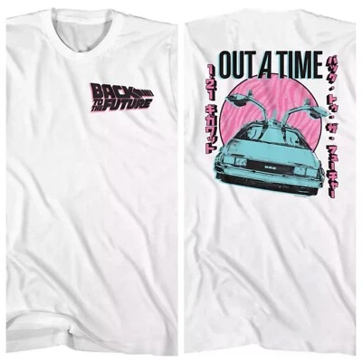Camiseta para hombre de la película Regreso al futuro JAPONESA OUT A TIME PASTEL 2 caras blanca Foto 1 de 4