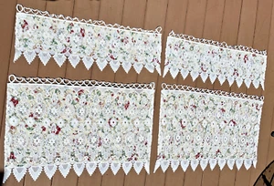Longaberger Heirloom Curtains 2 Sets With Crochet Custom Made Cottage Core OOAK - Picture 1 of 16