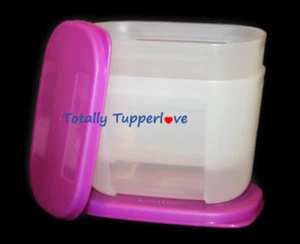Juego de 2 contenedores Tupperware Freezer Mates mini rectángulos 1,25 tazas púrpura Usado en excelente condición - Imagen 1 de 2
