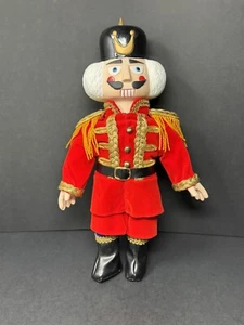 Porcelain Nutcracker Toy Soldier Figure 15" Wind-up Musical Velvet Red Calvary - Bild 1 von 12