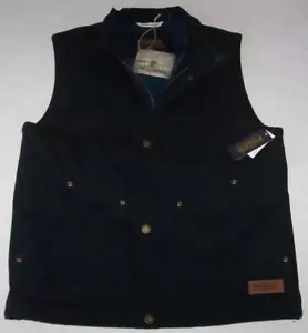 NWT Pendleton SOLID BLACK Pine Grove Cotton Canvas ZIP VEST Jacket Men's M SHARP - Imagen 1 de 7