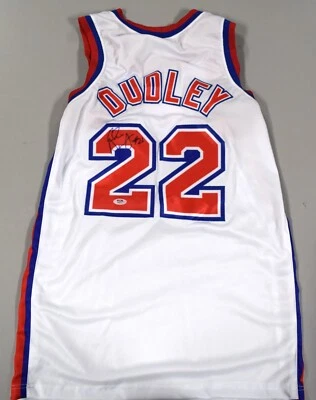 Chris Dudley Signed Custom New Jersey Nets White Basketball Jersey XL PSA COA - Image 1 of 4