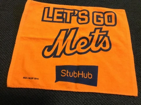 "Lets Go Mets" Orange Rally Towels 17” x 14” 100% Cotton NEW Cover
