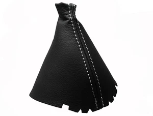 BMW X5 E53 AUTO (2000-2007) Soufflet Levier De Vitesse 100% Cuir - Couture Blanc - Picture 1 of 1