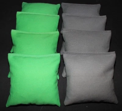 BOLSAS DE FRIJOLES CORNHOLE Lima y Gris Oscuro 8 Bolsas de Juego ACA Regulación Agujero de Maíz Foto 1 de 2