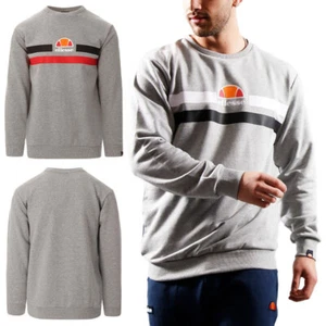 ELLESSE PRELLA Mens Sweatshirt Round Neck Long Sleeve Jumper Grey Top XS-2XL New - Picture 1 of 22