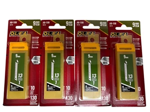 Paquete de 4 cuchillas a presión plateadas de precisión AB-10B OLFA de 10 quilates para cuchillo utilitario de 9 mm - Imagen 1 de 2