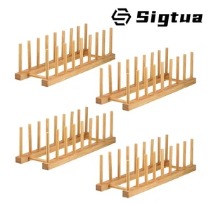 Sigtua 4 Pack Bamboo Dish Drying Rack - Picture 1 of 4